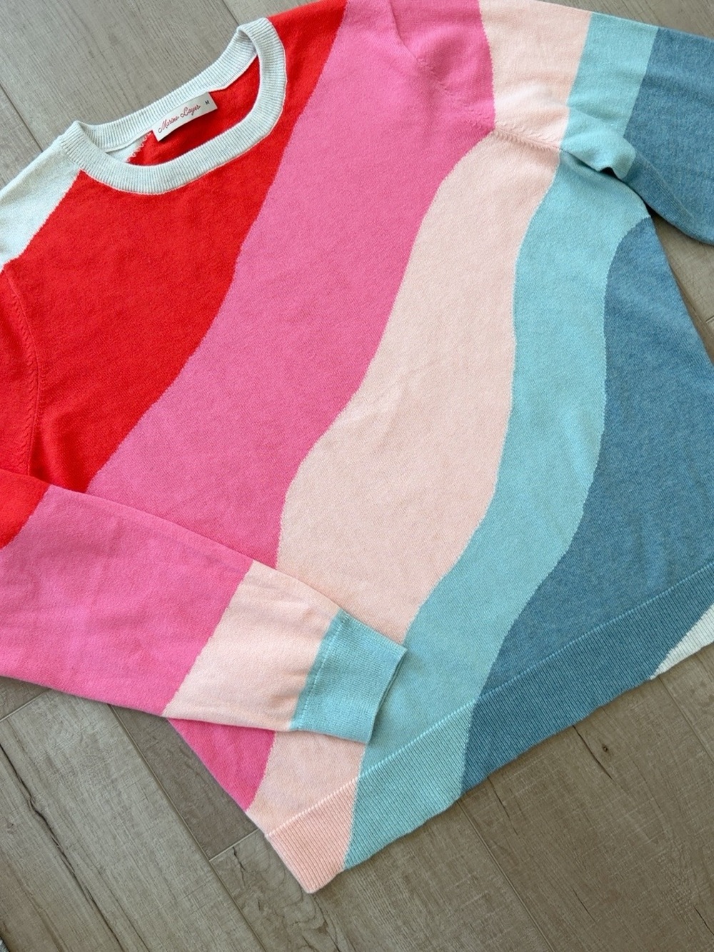 Marine Layer Icon Wave Cotton Crew Neck Sweater - MED - Picture 6 of 7